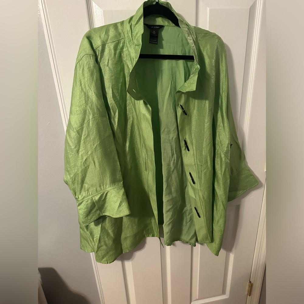 Plus size green jacket